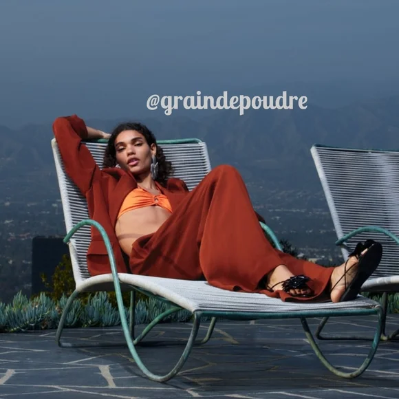 Rare! Zara Caramel Brown Ribbon Tie Pareo Wide Leg Slouchy Pants M L XL - Picture 7 of 7